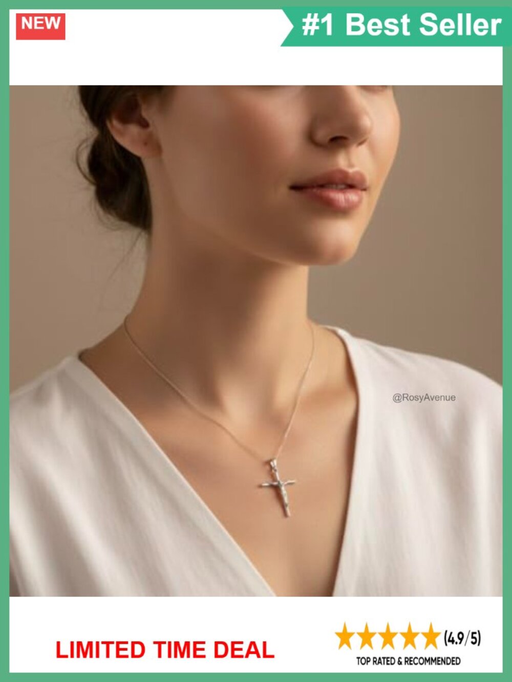 Sterling Silver 925 Crucifix Jesus Christ Pendant Unisex Religious - Picture 2 of 3
